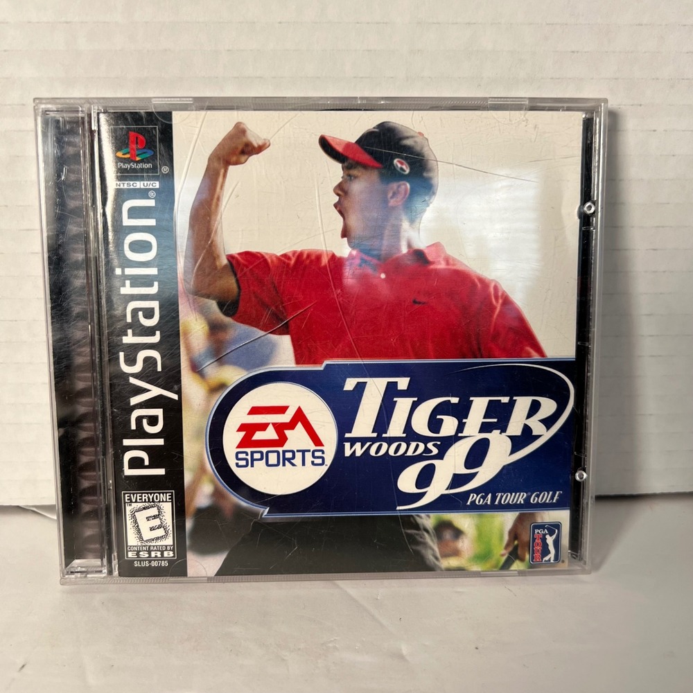 Tiger Woods 99 PGA Tour Golf Sony PlayStation 1 PS1 1998 SLUS-00785 Vintage Game